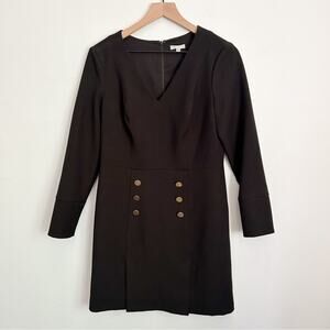 Shoshanna  Long Sleeve Button Dress Black Size 8